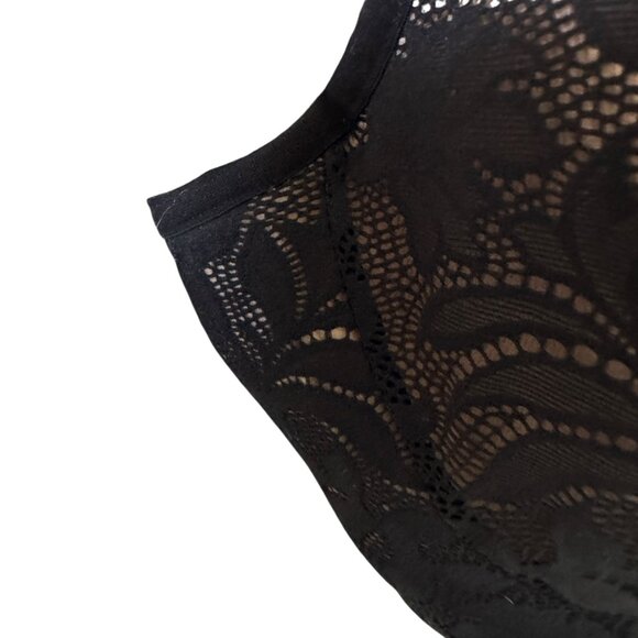 Le Mystère Bra Sz 36D Black Lace Wire Free Full Cup Coverage Bra - Picture 7 of 16